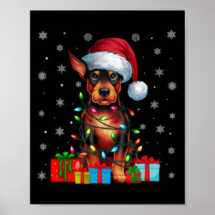 Hund Ugly Xmas Lights Santa Miniature Pinscher Hun Poster