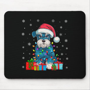 Hund Ugly Xmas Lights Santa Miniature Schnauzer Hu Mousepad