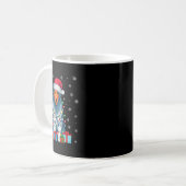 Hund Ugly Xmas Lights Weihnachtsmannmütze Barted C Kaffeetasse (Vorderseite Links)