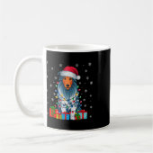 Hund Ugly Xmas Lights Weihnachtsmannmütze Barted C Kaffeetasse (Links)