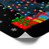 Hund Ugly Xmas Lights Weihnachtsmannmütze Black La Poster (Ecke)