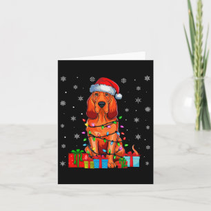 Hund Ugly Xmas Lights Weihnachtsmannmütze Bloodhou Karte
