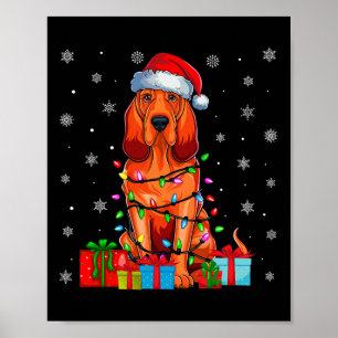 Hund Ugly Xmas Lights Weihnachtsmannmütze Bloodhou Poster