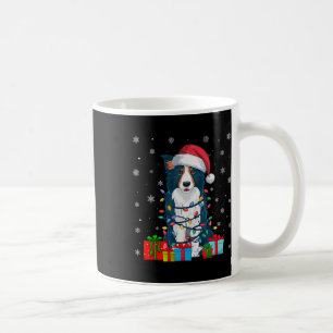 Hund Ugly Xmas Lights Weihnachtsmannmütze Border C Kaffeetasse