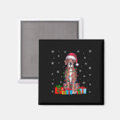 Hund Ugly Xmas Lights Weihnachtsmannmütze Great Da Magnet (Vorderseite/Rückseite)