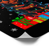 Hund Ugly Xmas Lights Weihnachtsmannmütze Rottweil Poster (Ecke)
