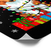 Hund Ugly Xmas Lights Weihnachtsmannmütze Rough Co Poster (Ecke)