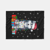 Hund Ugly Xmas Lights Weihnachtsmannmütze Siberisc Fleecedecke (Vorderseite (Horizontal))