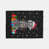 Hund Ugly Xmas Lights Weihnachtsmannmütze Weimaran Fleecedecke (Vorderseite (Horizontal))