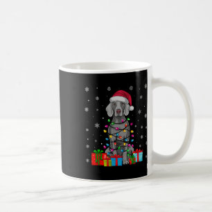 Hund Ugly Xmas Lights Weihnachtsmannmütze Weimaran Kaffeetasse
