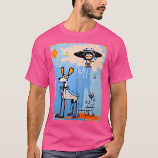 Hund und Alien Katze (Originalversion). T-Shirt