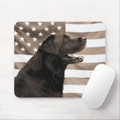 Hund und amerikanische Flagge Mousepad (Mit Mouse)