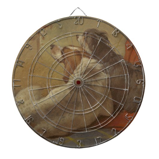 Hund und Bartollie (zwei Hunde) (Tiere) Dartscheibe (vorne)
