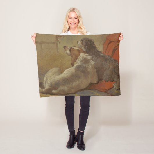 Hund und Bartollie (zwei Hunde) (Tiere) Fleecedecke (Beispiel)