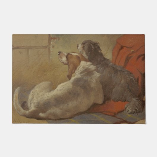 Hund und Bartollie (zwei Hunde) (Tiere) Fußmatte (Vorderseite)