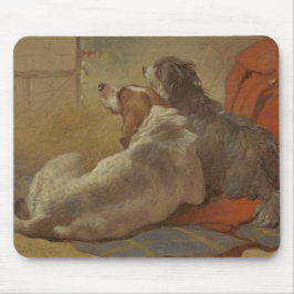 Hund und Bartollie (zwei Hunde) (Tiere) Mousepad
