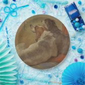 Hund und Bartollie (zwei Hunde) (Tiere) Pappteller (Party)