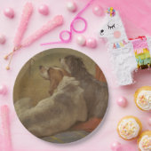 Hund und Bartollie (zwei Hunde) (Tiere) Pappteller (Party)
