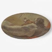 Hund und Bartollie (zwei Hunde) (Tiere) Pappteller (Schrägansicht)