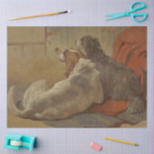Hund und Bartollie (zwei Hunde) (Tiere) Seidenpapier (Basteln)