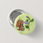Hund und Blume Button (Vorne & Hinten)