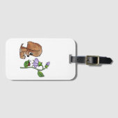Hund und Blume Gepäckanhänger (Vorderseite (Horizontal))