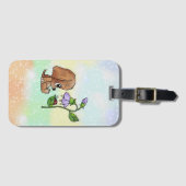 Hund und Blume   Gepäckanhänger (Vorderseite (Horizontal))