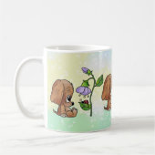 Hund und Blume Kaffeetasse (Links)