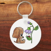 Hund und Blume Schlüsselanhänger (Vorderseite)