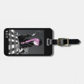 Hund und Dame im Café Gepäckmarke Gepäckanhänger (Vorderseite horizontal)