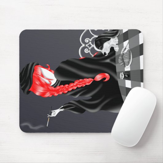 Hund und Dame im französischen Café Mousepad (Mit Mouse)