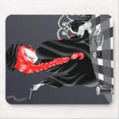 Hund und Dame im französischen Café Mousepad (Vorne)