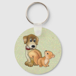 Hund und Eichhörnchen Schlüsselanhänger