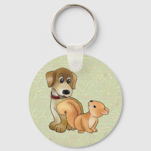 Hund und Eichhörnchen Schlüsselanhänger