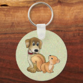 Hund und Eichhörnchen Schlüsselanhänger (Vorderseite)