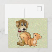 Hund und Eichhörnnchen Postkarte (Vorne/Hinten)