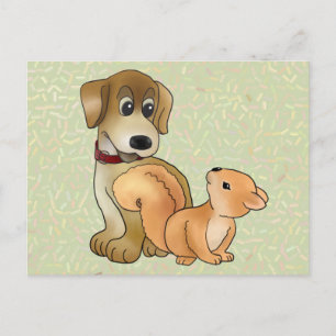 Hund und Eichhörnnchen Postkarte