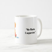 Hund und Ente Cartoon Kaffeetasse (VorderseiteRechts)