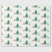Hund und Ente mit Weihnachtsbaum Geschenkpapier (Flach)