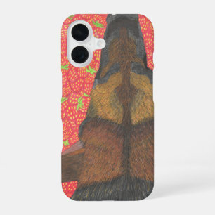 Hund und Erdbeeren Telefonhülle iPhone 16 Hülle