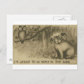 Hund und Eule Postkarte (Vorne/Hinten)