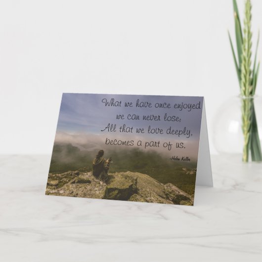 Hund und Frau auf einem Rocky Bluff Karte (Vorderseite)