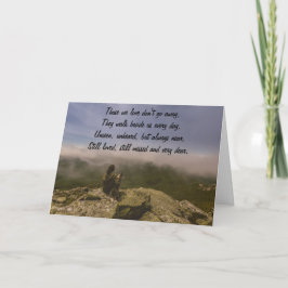 Hund und Frau auf einem Rocky Bluff Karte