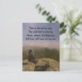 Hund und Frau auf einem Rocky Bluff Postkarte (Stehend Vorderseite)