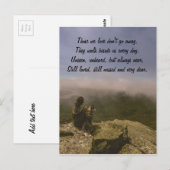 Hund und Frau auf einem Rocky Bluff Postkarte (Vorne/Hinten)