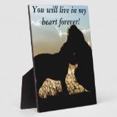 Hund und Frau im Sonnenuntergang Fotoplatte (Seite)