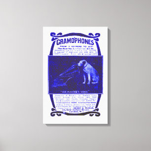 Hund und Grammophon Leinwanddruck