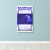 Hund und Grammophon Leinwanddruck (Insitu (Holzboden))