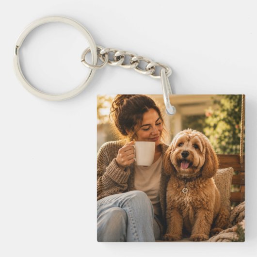 Hund und Kaffee Schlüsselanhänger (Vorderseite)