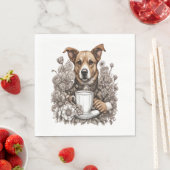 Hund und Kaffeetasse Serviette (Beispiel)